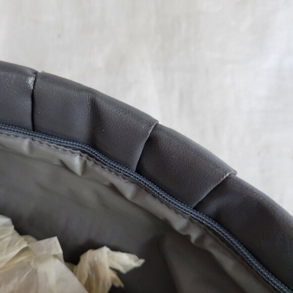 Vintage Dover Clutch Handbag Purse Crossbody Gray UNUSED 60s retro pleats Y2K - Picture 6 of 10